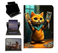 RWUTYTIUL Case for 6" Kindle 11th Generation 2024/2022 (Model No.C2V2L3/RS23CV), 360 Degree Rotating Stand with Multi-Angle Vertical & Horizontal Viewing Shockproof Shell, Chess Card Cat