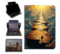 RWUTYTIUL Case for 7" Kindle Paperwhite 12th Generation 2025/2024 & Kindle Colorsoft 2024, 360 Degree Rotating Stand with Multi-Angle Vertical & Horizontal Viewing Shockproof Shell, Cloud Stone Man