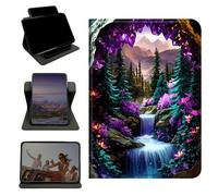 RWUTYTIUL Case for Amazon Kindle Fire 7 (12th Generation, 2022 Release), 360 Degree Rotating Stand with Multi-Angle Vertical & Horizontal Viewing Shockproof Shell for Women Men, Purple Mountains