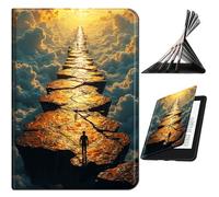 RWUTYTIUL Case for Amazon Kindle Fire HD 10 (9th/7th/5th Generation, 2019/2017/2015 Release) 10.1", Slim PU Leather Smart Cover with Multi-Angle Anti-Slip Stand Shell for Women Men, Cloud Stone Man