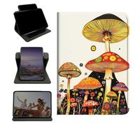 RWUTYTIUL Case for iPad 10.2" iPad 9th/8th/7th Generation 2021/2020/2019, 360 Degree Rotating Stand with Multi-Angle Vertical & Horizontal Viewing Shockproof Shell for Women Men, Mushroom Painting