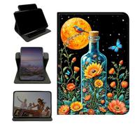 RWUTYTIUL Case for iPad 10.2" iPad 9th/8th/7th Generation 2021/2020/2019, 360 Degree Rotating Stand with Multi-Angle Vertical & Horizontal Viewing Shell for Women Men, Drift Bottle Flowers Birds