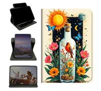RWUTYTIUL Case for iPad 10.2" iPad 9th/8th/7th Generation 2021/2020/2019, 360 Degree Rotating Stand with Multi-Angle Vertical & Horizontal Viewing Shockproof Shell for Women Men, Drift Bottle Flowers