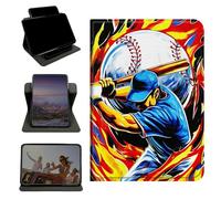 RWUTYTIUL Case for iPad 10.2" iPad 9th/8th/7th Generation 2021/2020/2019, 360 Degree Rotating Stand with Multi-Angle Vertical & Horizontal Viewing Shockproof Shell for Women Men, Baseball Man