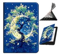 RWUTYTIUL Case for iPad (A16) 11th Generation 11" 2025/iPad 10th Gen 10.9" 2022, Slim PU Leather Smart Cover with Multi-Angle Anti-Slip Stand [Auto Wake/Sleep] Shell for Women Men, Moon Green Tree