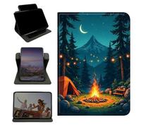 RWUTYTIUL Case for iPad Air 3rd Generation 2019 / iPad Pro 2017 10.5", 360 Degree Rotating Stand with Multi-Angle Vertical & Horizontal Viewing Shockproof Shell for Women Men, Dark Mountain Flame