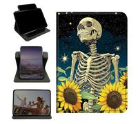 RWUTYTIUL Case for iPad Air 3rd Generation 2019 / iPad Pro 2017 10.5", 360 Degree Rotating Stand with Multi-Angle Vertical & Horizontal Viewing Shockproof Shell for Women Men, Dark Skull Sunflower