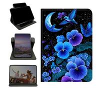RWUTYTIUL Case for iPad Air 3rd Generation 2019 / iPad Pro 2017 10.5", 360 Degree Rotating Stand with Multi-Angle Vertical & Horizontal Viewing Shockproof Shell for Women Men, Blue Flower Bird