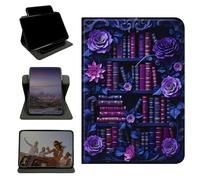 RWUTYTIUL Case for iPad Air 3rd Generation 2019 / iPad Pro 2017 10.5", 360 Degree Rotating Stand with Multi-Angle Vertical & Horizontal Viewing Shockproof Shell for Women Men, Purple Flower Books