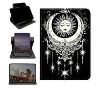 RWUTYTIUL Case for iPad Air 5th/4th Gen 2022/2020 10.9"/iPad Pro 11" (4th/3rd/2nd/1st Gen), 360 Degree Rotating Stand with Multi-Angle Vertical Shockproof Shell for Women Men, Moon Sun Black