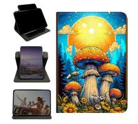 RWUTYTIUL Case for iPad Air 5th/4th Gen 2022/2020 10.9"/iPad Pro 11" (4th/3rd/2nd/1st Gen), 360 Degree Rotating Stand with Multi-Angle Vertical Shockproof Shell for Women Men, Moon Orange Mushroom