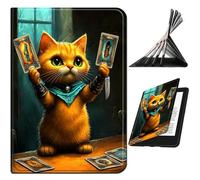 RWUTYTIUL Case for iPad Air 5th/4th Generation 10.9 Inch 2022/2020, Slim PU Leather Smart Cover with Multi-Angle Anti-Slip Stand [Auto Wake/Sleep] Shell for Women Men, Chess Card Cat