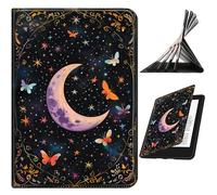 RWUTYTIUL Case for iPad Air 5th/4th Generation 10.9 Inch 2022/2020, Slim PU Leather Smart Cover with Multi-Angle Anti-Slip Stand [Auto Wake/Sleep] Shell for Women Men, Butterfly Dark Moon