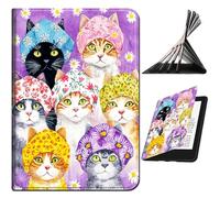 RWUTYTIUL Case for iPad Air 5th/4th Generation 10.9 Inch 2022/2020, Slim PU Leather Smart Cover with Multi-Angle Anti-Slip Stand [Auto Wake/Sleep] Shell for Women Men, Purple Cat