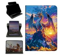 RWUTYTIUL Case for iPad mini 7 A17 Pro 7th Gen 2024/iPad Mini 6 2021 6th Gen 8.3", 360 Degree Rotating Stand with Multi-Angle Vertical Shockproof Shell for Women Men, Mountain Sunset Dragon