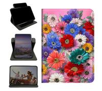 RWUTYTIUL Case for iPad mini 7 A17 Pro 7th Gen 2024/iPad Mini 6 2021 6th Gen 8.3", 360 Degree Rotating Stand with Multi-Angle Vertical Shockproof Shell for Women Men, Wildflower Pink