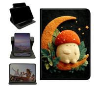 RWUTYTIUL Case for iPad Pro 11 Inch 2022/2021/2020/2018, 360 Degree Rotating Stand with Multi-Angle Vertical & Horizontal Viewing Shockproof Protective Shell for Women Men, Orange Moon Mushroom