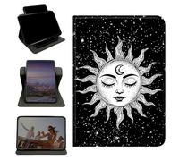 RWUTYTIUL Case for iPad Pro 11 Inch 2022/2021/2020/2018, 360 Degree Rotating Stand with Multi-Angle Vertical & Horizontal Viewing Shockproof Protective Shell for Women Men, White Moon Sun