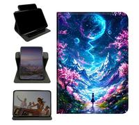 RWUTYTIUL Case for iPad Pro 11 Inch 2022/2021/2020/2018, 360 Degree Rotating Stand with Multi-Angle Vertical & Horizontal Viewing Shockproof Protective Shell for Women Men, Moon Pink Tree