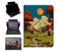 RWUTYTIUL Case for iPad Pro 11 Inch 2022/2021/2020/2018, 360 Degree Rotating Stand with Multi-Angle Vertical & Horizontal Viewing Shockproof Protective Shell for Women Men, Snow Mountain Moon Brook