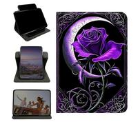 RWUTYTIUL Case for iPad Pro 11 Inch 2022/2021/2020/2018, 360 Degree Rotating Stand with Multi-Angle Vertical & Horizontal Viewing Shockproof Protective Shell for Women Men, Purple Moon Rose