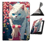 RWUTYTIUL Case for iPad Pro 11 Inch 4th/3rd/2nd/1st Generation 2022/2021/2020/2018, Slim PU Leather Smart Cover with Multi-Angle Anti-Slip Stand [Auto Wake/Sleep] Shell for Women Men, Big Cat Girl