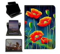 RWUTYTIUL Case for iPad Pro 11 Inch M5 2025 6th Gen/M4 2024 5th Generation, 360 Degree Rotating Stand with Multi-Angle Vertical Shockproof Protective Shell for Women Men, Artistic Red Flower