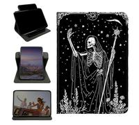 RWUTYTIUL Case for iPad Pro 11 Inch M5 2025 6th Gen/M4 2024 5th Generation, 360 Degree Rotating Stand with Multi-Angle Vertical Shockproof Protective Shell for Women Men, Black Skull Axe