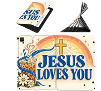 RWUTYTIUL Case for iPad Pro 11 Inch M5 2025/M4 2024 | Slim PU Leather Smart Cover with Multi-Angle Anti-Slip Stand, Auto Wake/Sleep, Sacred Love Shell for Women Men