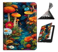 RWUTYTIUL Case for iPad Pro 11 Inch M5 6th Gen 2025/M4 5th Gen 2024, Slim PU Leather Smart Cover with Multi-Angle Anti-Slip Stand [Auto Wake/Sleep] Shell for Women Men, Mushroom Red Flower