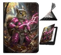 RWUTYTIUL Case for iPad Pro 13 Inch M5 2025 / M4 2024, Slim PU Leather Smart Cover with Multi-Angle Anti-Slip Stand [Auto Wake/Sleep] Shell for Women Men, Purple Lightning Squirrel