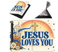 RWUTYTIUL Case for Samsug Galaxy Tab S10 Lite/S10 FE/S9 FE/S9 10.9/11 Inch | Slim PU Leather Smart Cover with Multi-Angle Anti-Slip Stand, Auto Wake/Sleep, Sacred Love Shell for Women Men