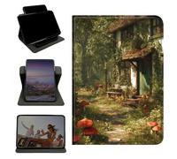 RWUTYTIUL Case for Samsung Galaxy Tab A 10.1" 2016 SM-T580/T585/T587, 360 Degree Rotating Stand with Multi-Angle Vertical & Horizontal Viewing Shockproof Shell for Women Men, Red Mushroom Village