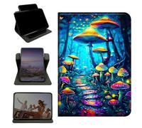 RWUTYTIUL Case for Samsung Galaxy Tab A 10.1" 2019 SM-T510/T515/T517, 360 Degree Rotating Stand with Multi-Angle Vertical & Horizontal Viewing Shockproof Shell for Women Men, Blue Forest Mushroom