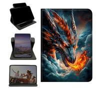 RWUTYTIUL Case for Samsung Galaxy Tab A 8.0" 2017 SM-T380/T385, 360 Degree Rotating Stand with Multi-Angle Vertical & Horizontal Viewing Shockproof Protective Shell for Women Men, Cloud Dark Dragon