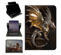 RWUTYTIUL Case for Samsung Galaxy Tab S10 Plus 2024/S9 FE+/S9 Plus 12.4" 2023, 360 Degree Rotating Stand with Multi-Angle Vertical Shockproof Protective Shell for Women Men, Mechanical Dragon
