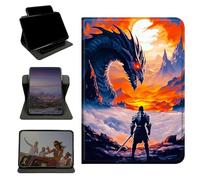 RWUTYTIUL Case for Samsung Galaxy Tab S10 Plus 2024/S9 FE+/S9 Plus 12.4" 2023, 360 Degree Rotating Stand with Multi-Angle Vertical Shockproof Protective Shell for Women Men, Black Dragon Warrior