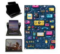 RWUTYTIUL Case for Samsung Galaxy Tab S6 Lite 10.4" 2024/2022/2020, 360 Degree Rotating Stand with Multi-Angle Vertical & Horizontal Viewing Shockproof Protective Shell for Women Men, Retro Radio