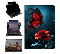 RWUTYTIUL Case for Samsung Galaxy Tab S6 Lite 10.4" 2024/2022/2020, 360 Degree Rotating Stand with Multi-Angle Vertical & Horizontal Viewing Shockproof Protective Shell for Women Men, Pink Butterfly
