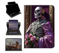 RWUTYTIUL Case for Samsung Galaxy Tab S6 Lite 10.4" 2024/2022/2020, 360 Degree Rotating Stand with Multi-Angle Vertical & Horizontal Viewing Shockproof Shell for Women Men, Purple Clothes Skull