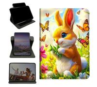 RWUTYTIUL Case for Samsung Galaxy Tab S6 Lite 10.4" 2024/2022/2020, 360 Degree Rotating Stand with Multi-Angle Vertical & Horizontal Viewing Shockproof Shell for Women Men, Butterfly Rabbit