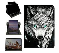 RWUTYTIUL Case for Samsung Galaxy Tab S6 Lite 10.4" 2024/2022/2020, 360 Degree Rotating Stand with Multi-Angle Vertical & Horizontal Viewing Shockproof Protective Shell for Women Men, Grey Cool Wolf