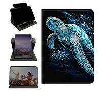 RWUTYTIUL Case for Samsung Galaxy Tab S6 Lite 10.4" 2024/2022/2020, 360 Degree Rotating Stand with Multi-Angle Vertical & Horizontal Viewing Shockproof Shell for Women Men, Blue Black Turtle