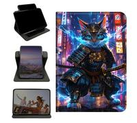 RWUTYTIUL Case for Samsung Galaxy Tab S6 Lite 10.4" 2024/2022/2020, 360 Degree Rotating Stand with Multi-Angle Vertical & Horizontal Viewing Shockproof Protective Shell for Women Men, Blue Flame Cat