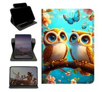 RWUTYTIUL Case for Samsung Galaxy Tab S6 Lite 10.4" 2024/2022/2020, 360 Degree Rotating Stand with Multi-Angle Vertical & Horizontal Viewing Shockproof Protective Shell for Women Men, Owl Blue