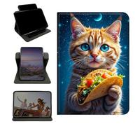 RWUTYTIUL Case for Samsung Galaxy Tab S6 Lite 10.4" 2024/2022/2020, 360 Degree Rotating Stand with Multi-Angle Vertical & Horizontal Viewing Shockproof Shell for Women Men, Hamburg Orange Cat