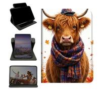 RWUTYTIUL Case for Samsung Galaxy Tab S6 Lite 10.4" 2024/2022/2020, 360 Degree Rotating Stand with Multi-Angle Vertical & Horizontal Viewing Shockproof Shell for Women Men, Scarf Yellow Bull