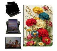 RWUTYTIUL Case for Samsung Galaxy Tab S6 Lite 10.4" 2024/2022/2020, 360 Degree Rotating Stand with Multi-Angle Vertical & Horizontal Viewing Shockproof Shell for Women Men, Pink Yellow Flowers