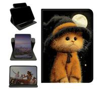 RWUTYTIUL Case for Samsung Galaxy Tab S9 11"/S9 FE 2023/S10 FE/S10 Lite 10.9" 2025, 360 Degree Rotating Stand with Multi-Angle Vertical & Horizontal Viewing Shockproof Shell, Black Hat Kitten