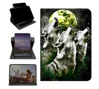 RWUTYTIUL Case for Samsung Tab A11+ Plus 2026/Galaxy A9 Plus 11" 2024, 360 Degree Rotating Stand with Multi-Angle Vertical & Horizontal Viewing Shockproof Shell for Women Men, Three Gray Wolves